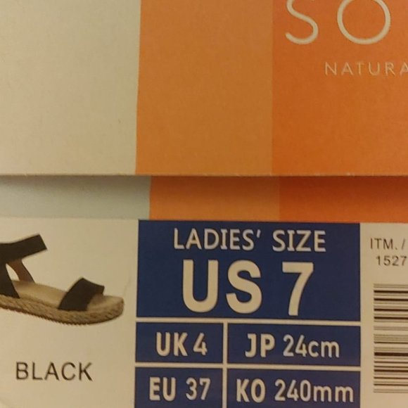 Naturalizer Espadrille Women's Ankle Strap Open Toe-- Black - Picture 8 of 8